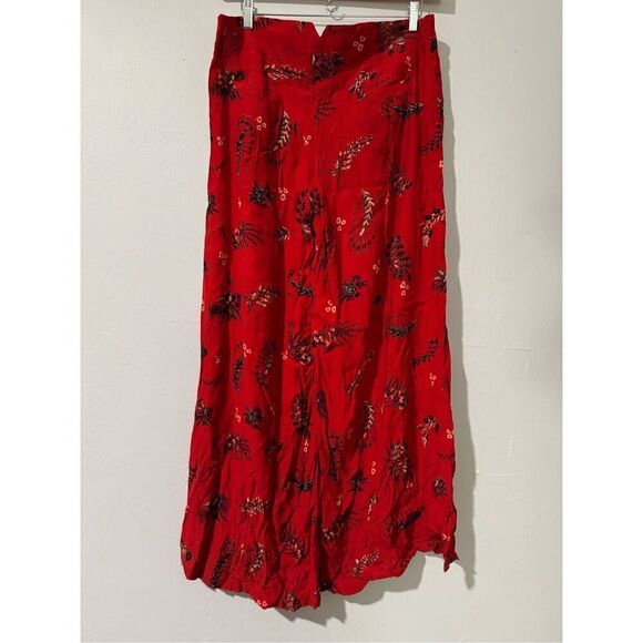 Free People Red paisley wide flowy pants size 10 - Picture 5 of 5